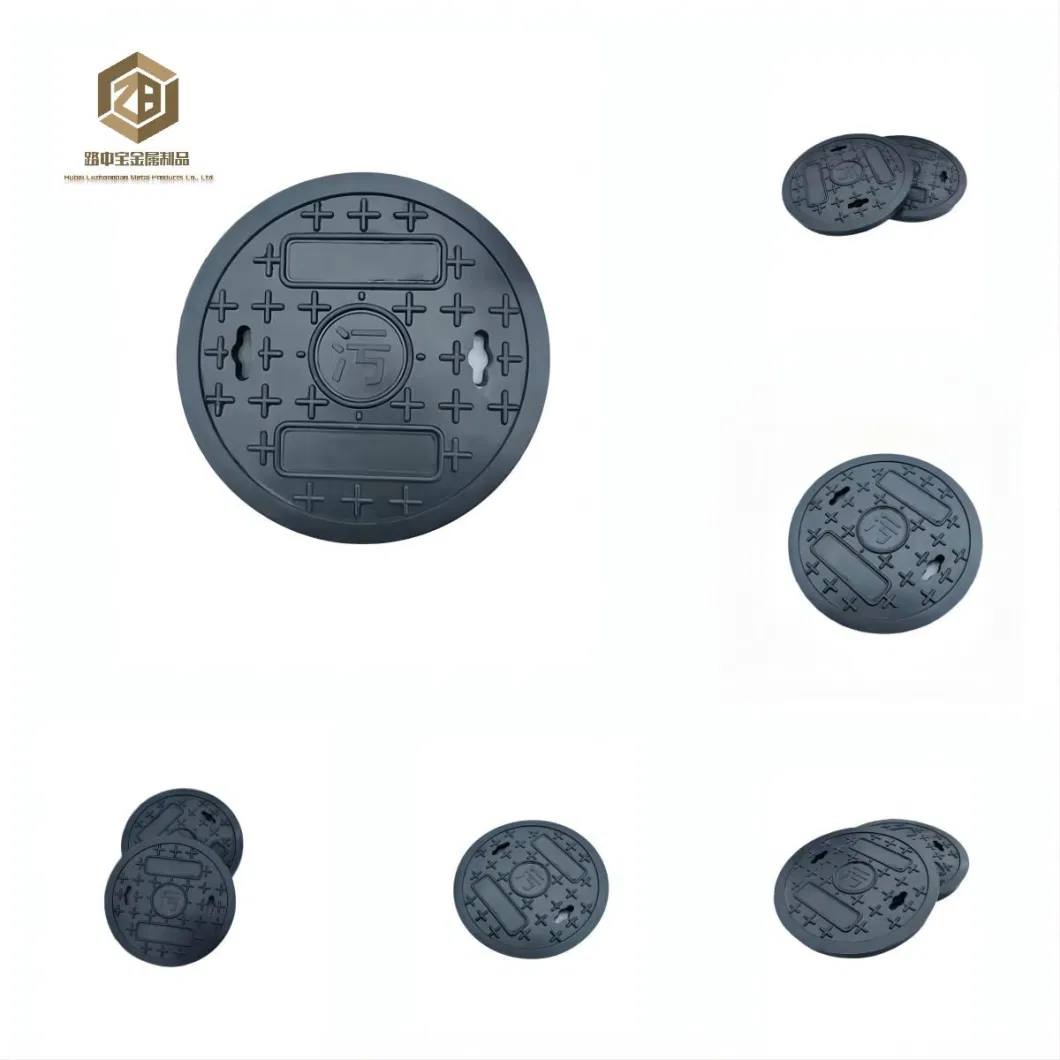 China Factory with CE/ISO En124 BMC Circular Sewer Cover Resin Composite Manhole Covers Roadway Use 300mm Diameter