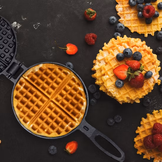 焦げ付き防止鋳鉄ワッフルメーカー ワッフルアイロン キャンプクッカー