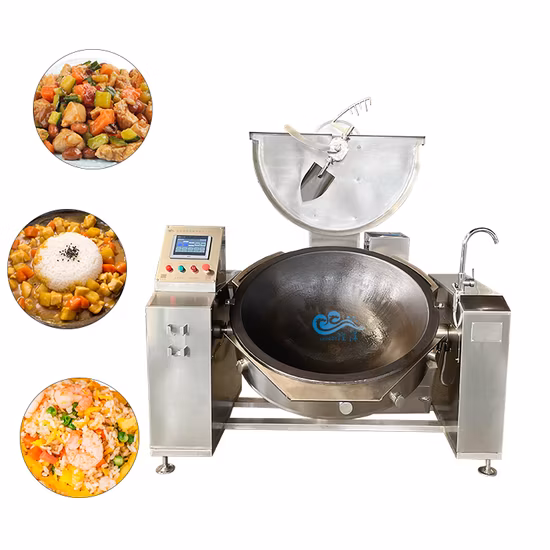 高品質工業用自動鋳鉄鍋野菜調理器ミキサー付き